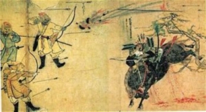 日本軍は1対１蒙古軍は集団